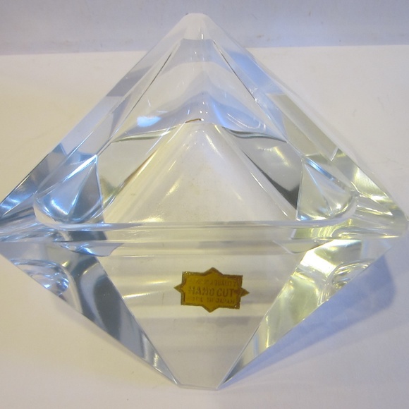 Superior Quality Hand Cut Crystal Candle Holder & Bowl Made In Japan New - Picture 5 of 6